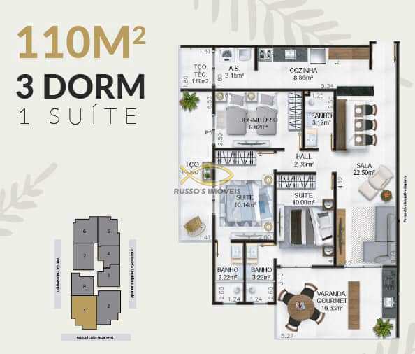 Apartamento à venda com 1 quarto, 62m² - Foto 13