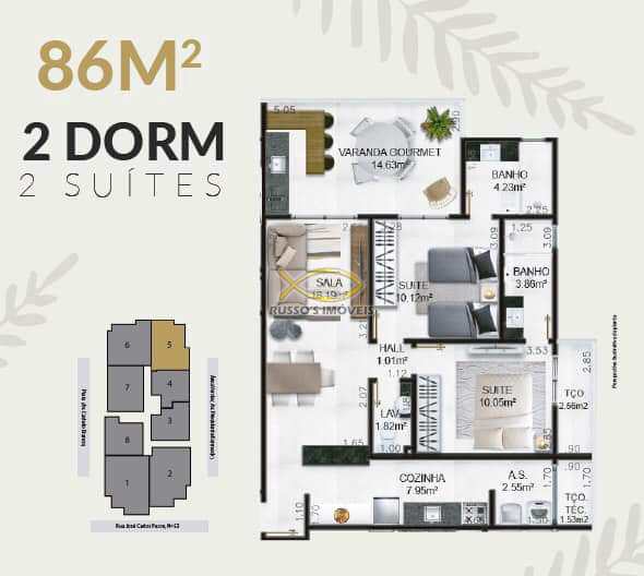 Apartamento à venda com 1 quarto, 62m² - Foto 11