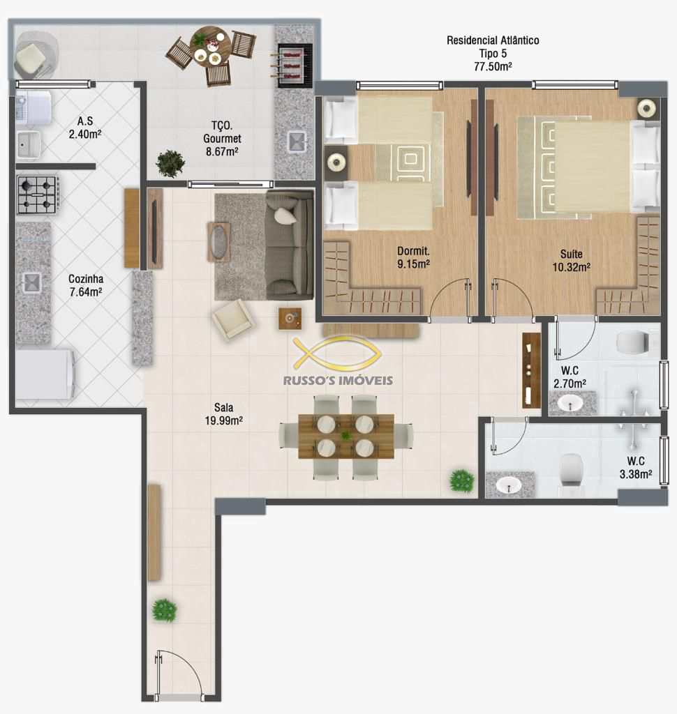 Apartamento à venda com 2 quartos, 75m² - Foto 8