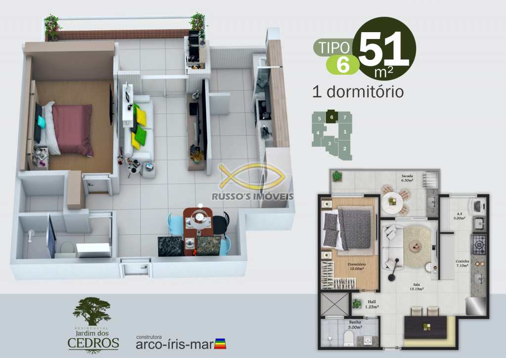 Apartamento à venda com 1 quarto, 51m² - Foto 15