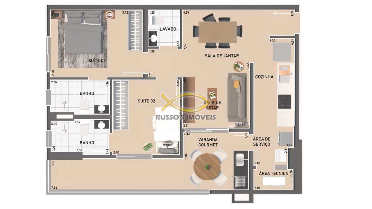 Apartamento à venda com 2 quartos, 101m² - Foto 29