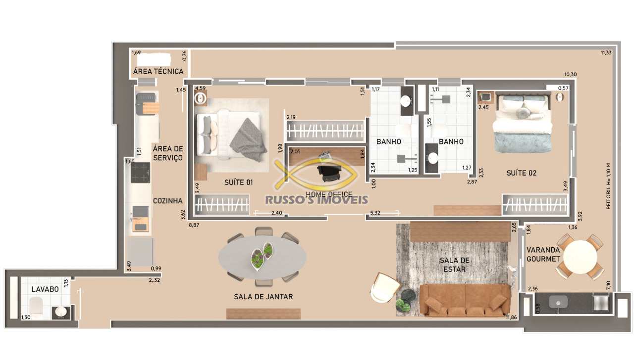 Apartamento à venda com 2 quartos, 101m² - Foto 26