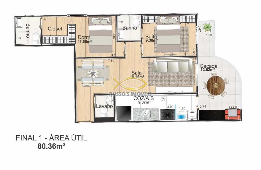 Apartamento à venda com 2 quartos, 80m² - Foto 7