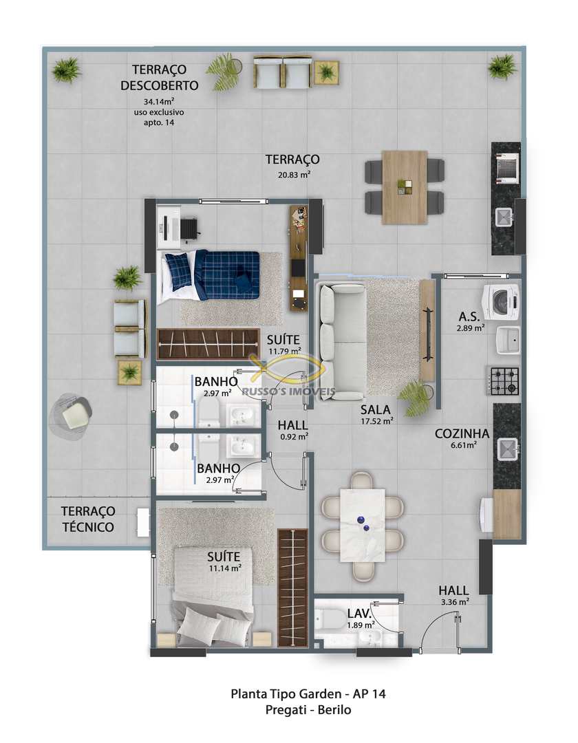 Apartamento à venda com 2 quartos, 124m² - Foto 7