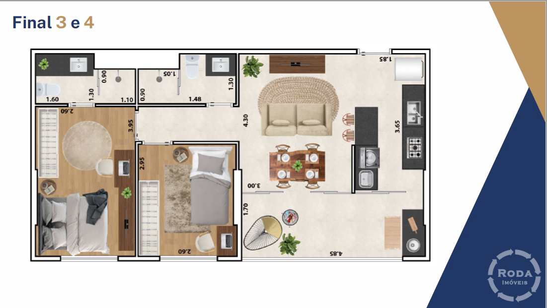 Apartamento à venda com 2 quartos, 58m² - Foto 2