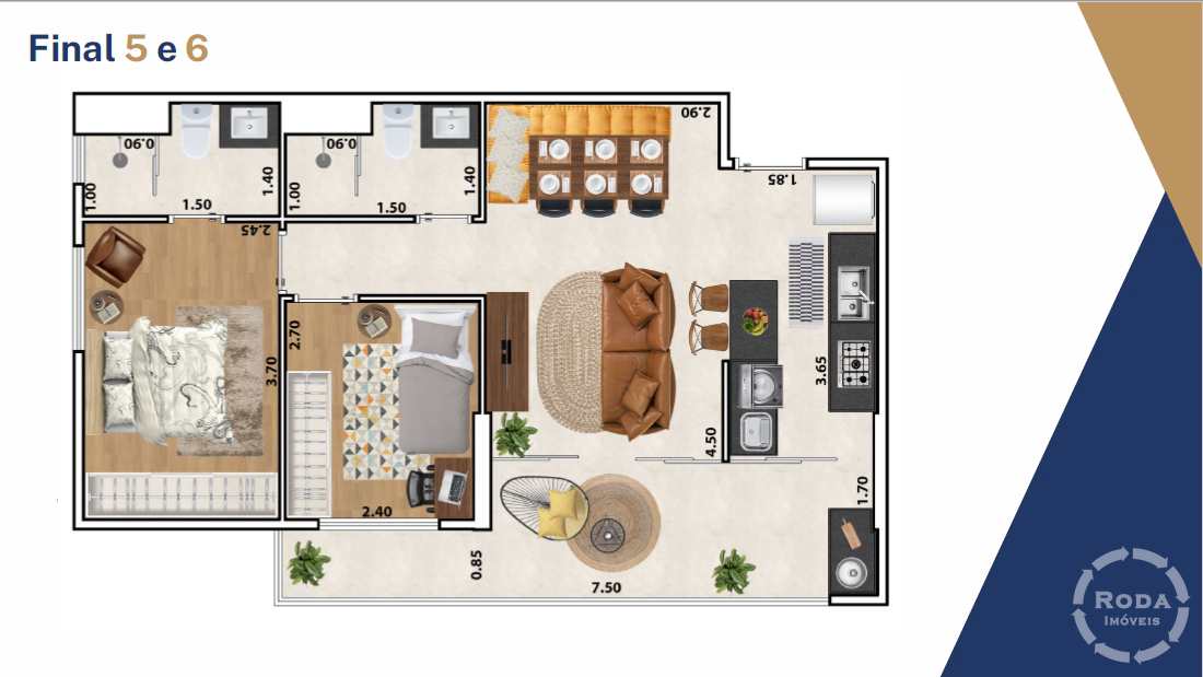 Apartamento à venda com 2 quartos, 60m² - Foto 2