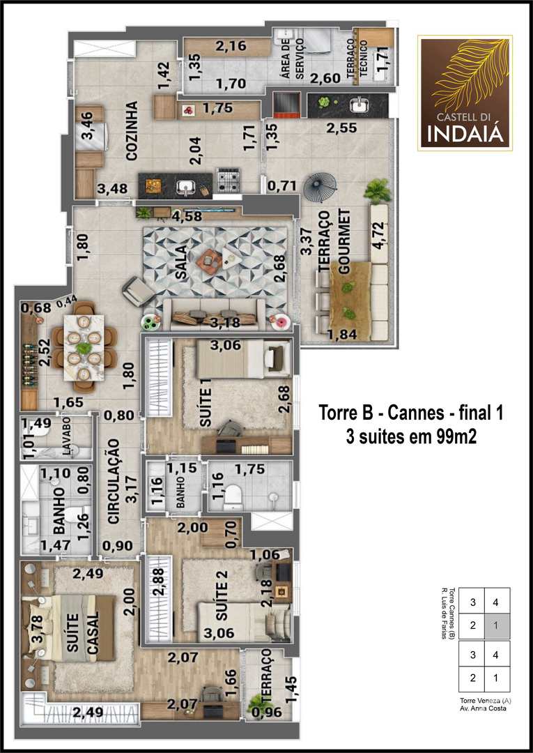 Apartamento à venda com 3 quartos, 99m² - Foto 4