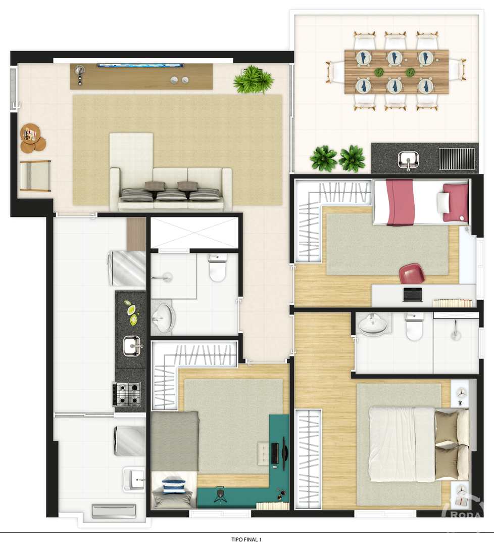 Apartamento à venda com 3 quartos, 81m² - Foto 2