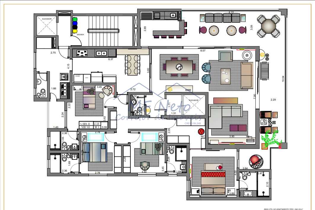 Apartamento à venda com 3 quartos, 260m² - Foto 4