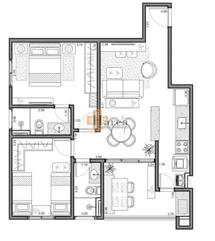 Apartamento à venda com 2 quartos, 64m² - Foto 7