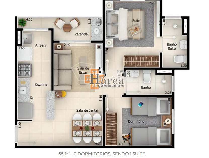 Apartamento à venda e aluguel com 2 quartos, 56m² - Foto 14