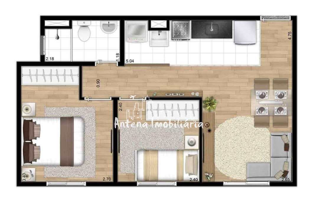 Apartamento à venda com 2 quartos, 40m² - Foto 13