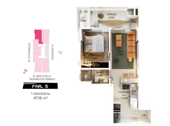 Apartamento à venda com 1 quarto, 47m² - Foto 12