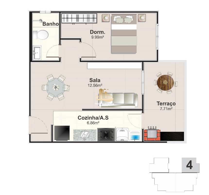 Apartamento à venda com 1 quarto, 51m² - Foto 25