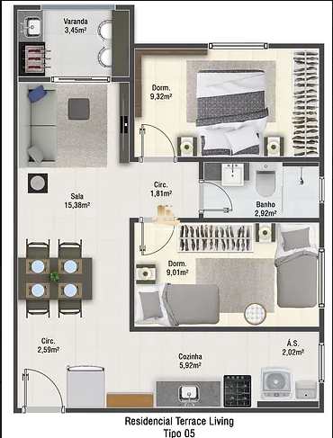 Apartamento à venda com 2 quartos, 55m² - Foto 6