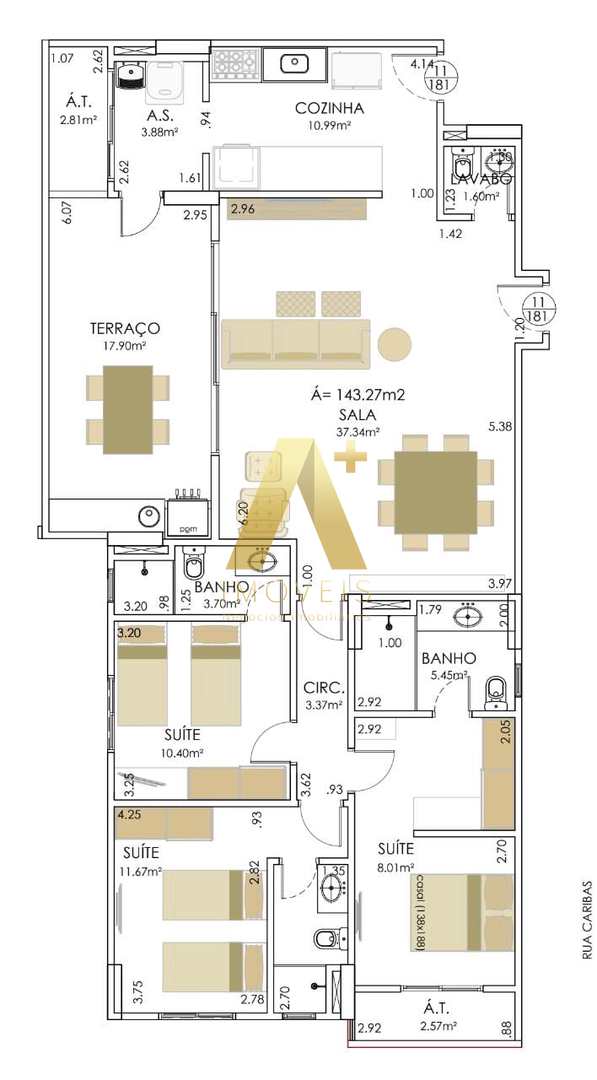 Apartamento à venda com 3 quartos, 143m² - Foto 15