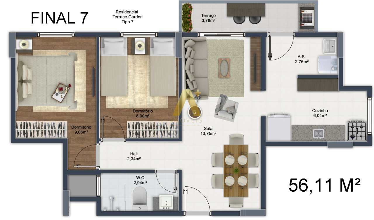 Apartamento à venda com 2 quartos, 56m² - Foto 12