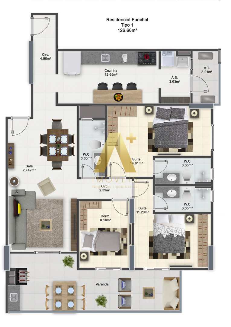 Apartamento à venda com 3 quartos, 126m² - Foto 18