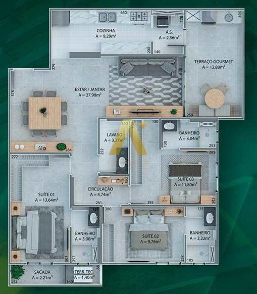 Apartamento à venda com 3 quartos, 120m² - Foto 14