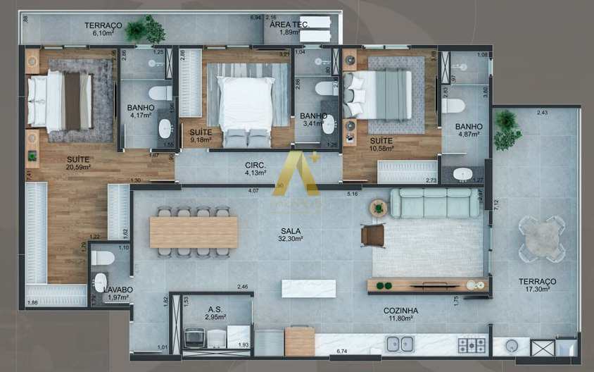 Apartamento à venda com 3 quartos, 145m² - Foto 10