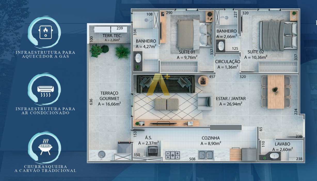 Apartamento à venda com 2 quartos, 94m² - Foto 11