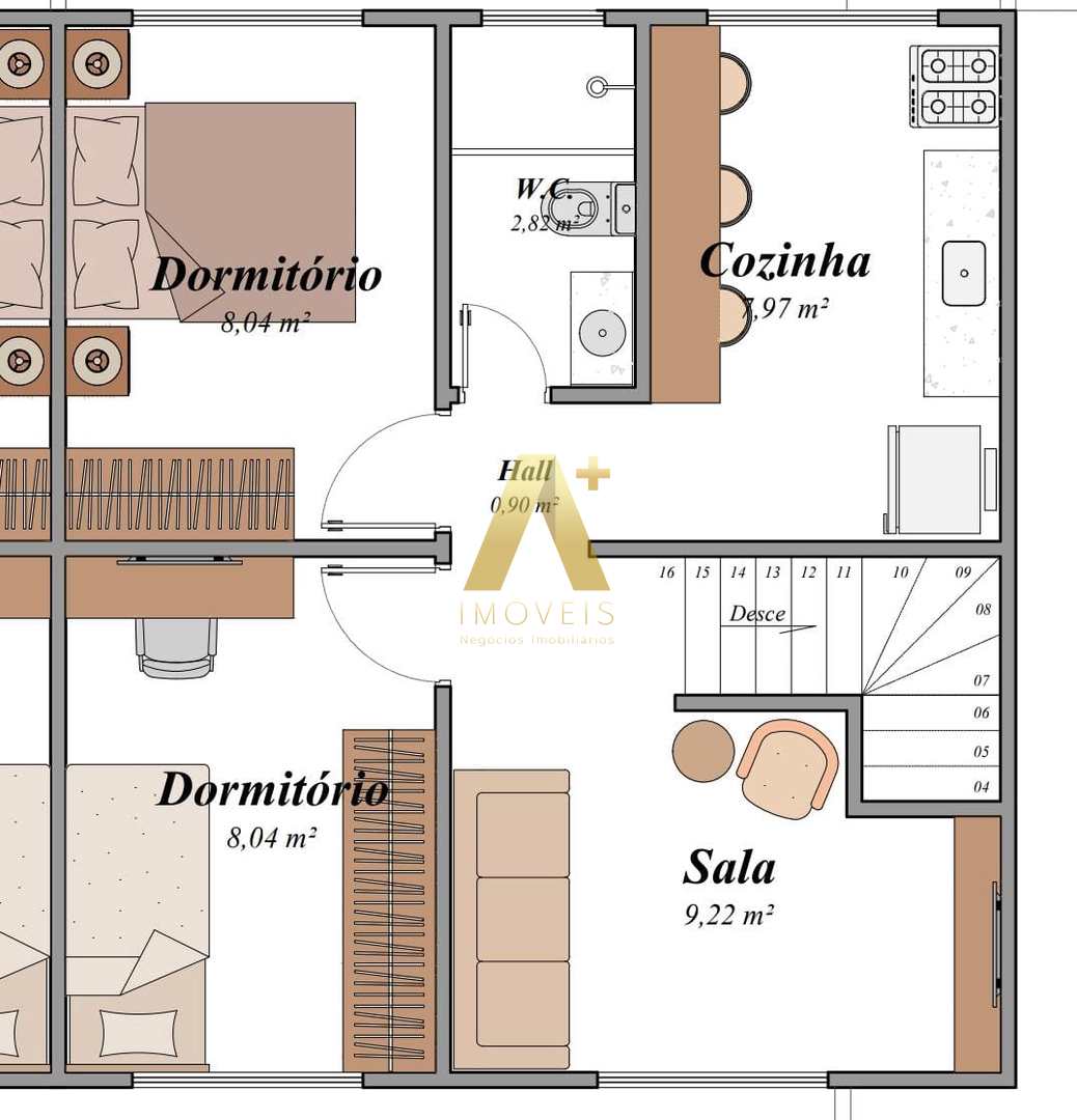 Casa de Condomínio à venda com 2 quartos, 42m² - Foto 2