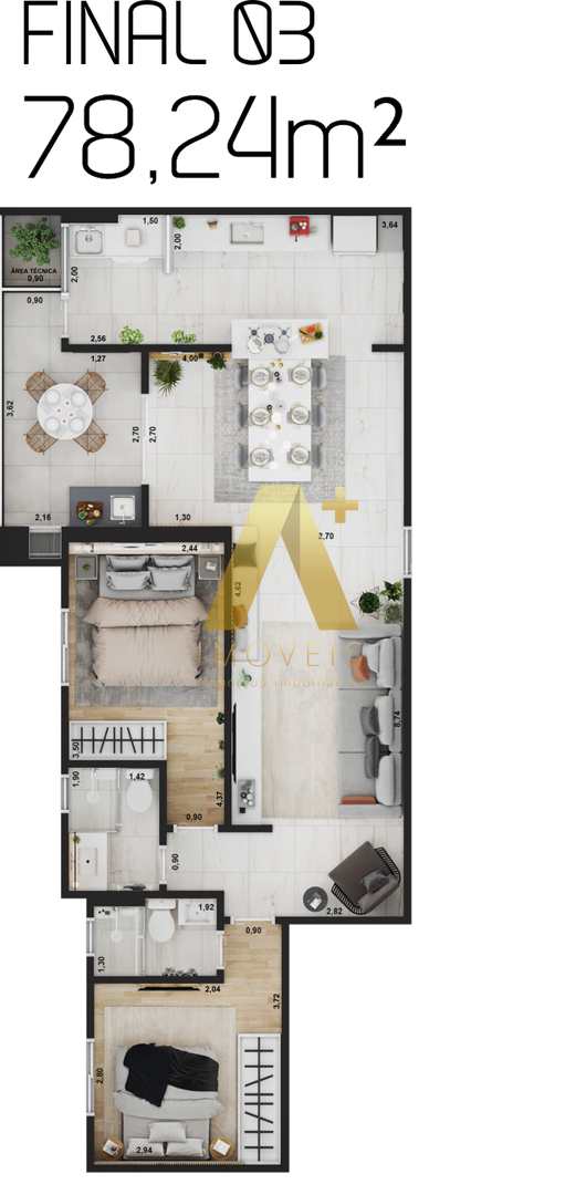 Apartamento à venda com 2 quartos, 78m² - Foto 19