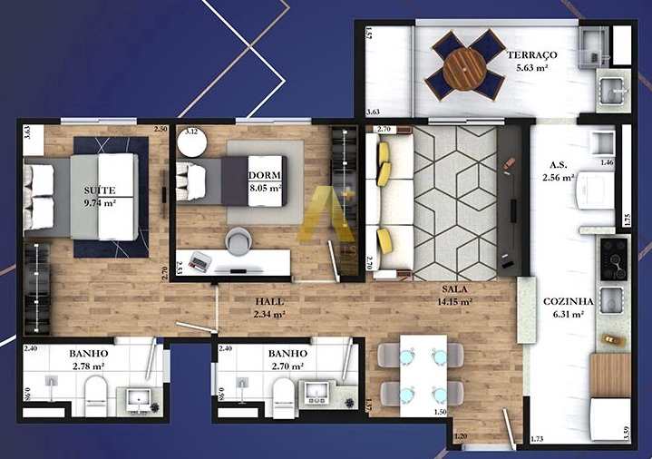 Apartamento à venda com 2 quartos, 63m² - Foto 14