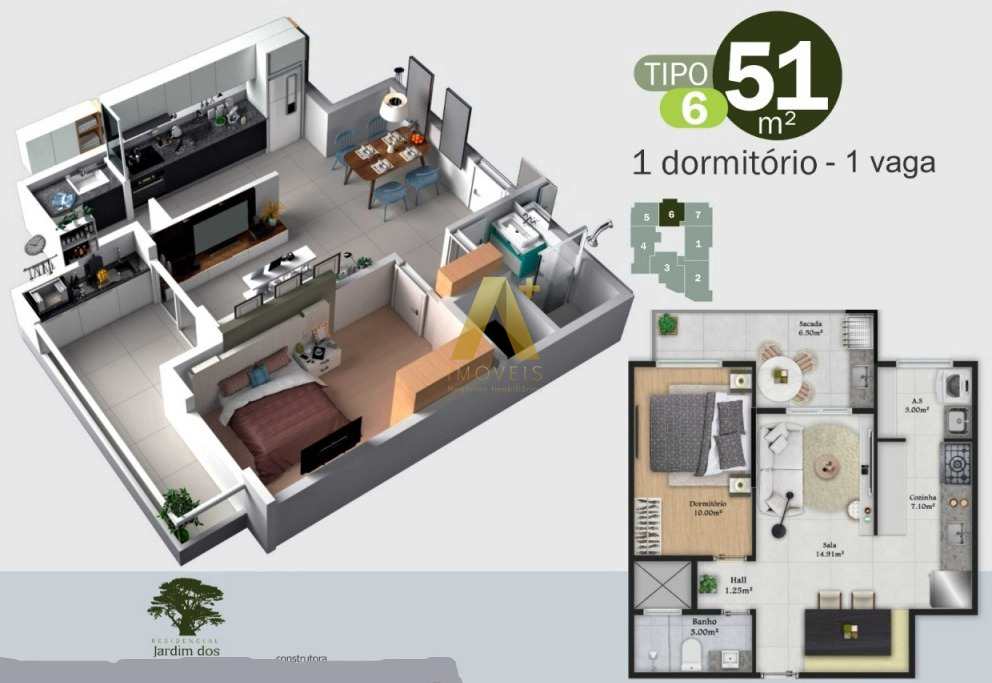 Apartamento à venda com 1 quarto, 51m² - Foto 17