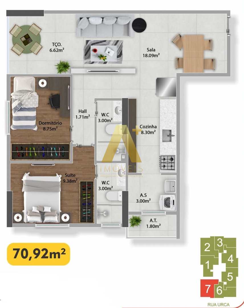 Apartamento à venda com 2 quartos, 70m² - Foto 13