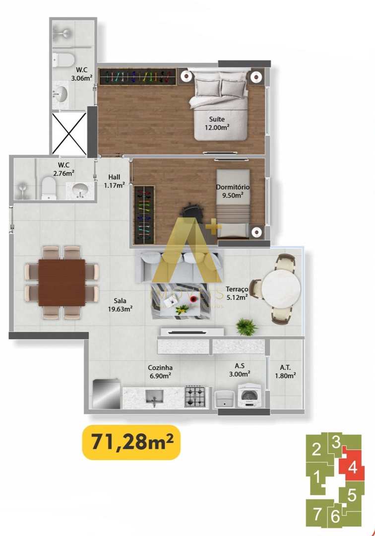 Apartamento à venda com 2 quartos, 71m² - Foto 12