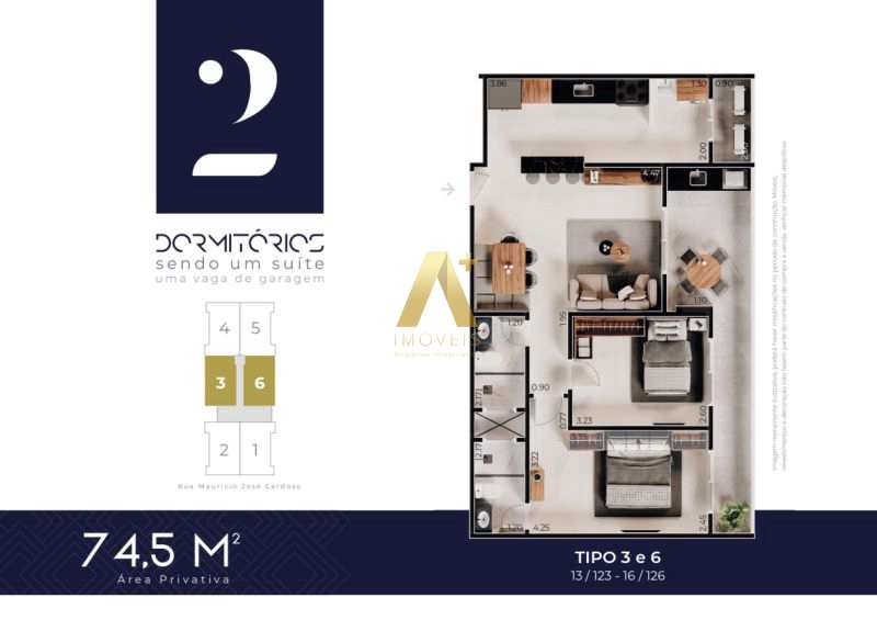 Apartamento à venda com 2 quartos, 74m² - Foto 5