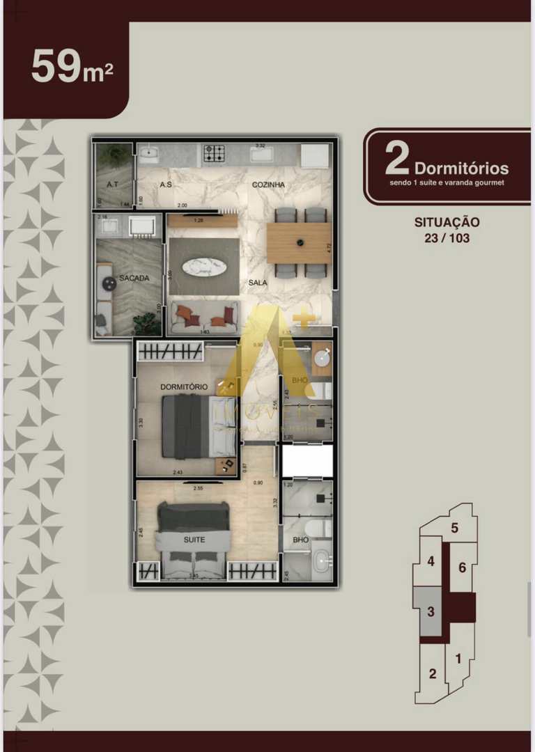 Apartamento à venda com 2 quartos, 59m² - Foto 14