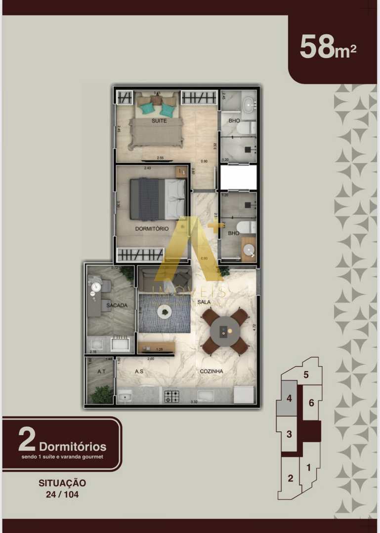 Apartamento à venda com 2 quartos, 58m² - Foto 15