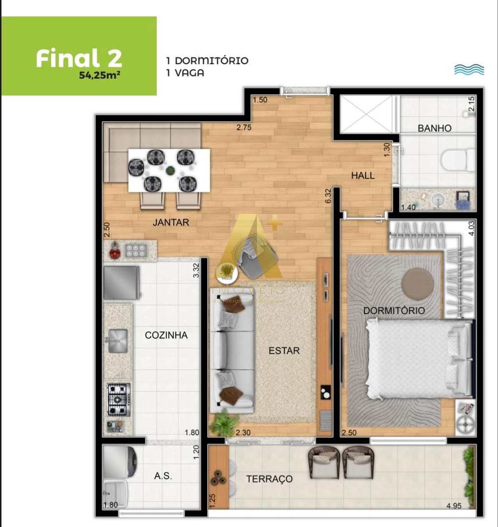 Apartamento à venda com 1 quarto, 54m² - Foto 9