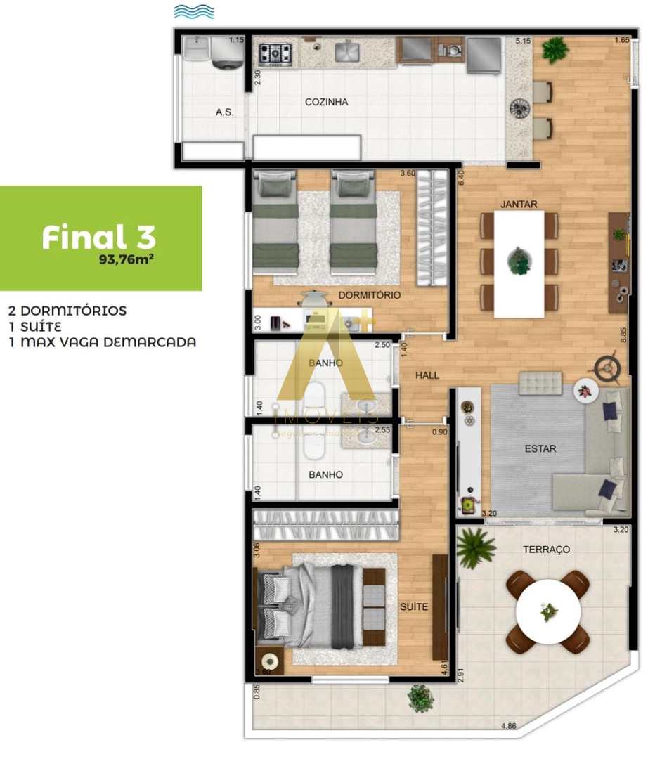 Apartamento à venda com 2 quartos, 93m² - Foto 9