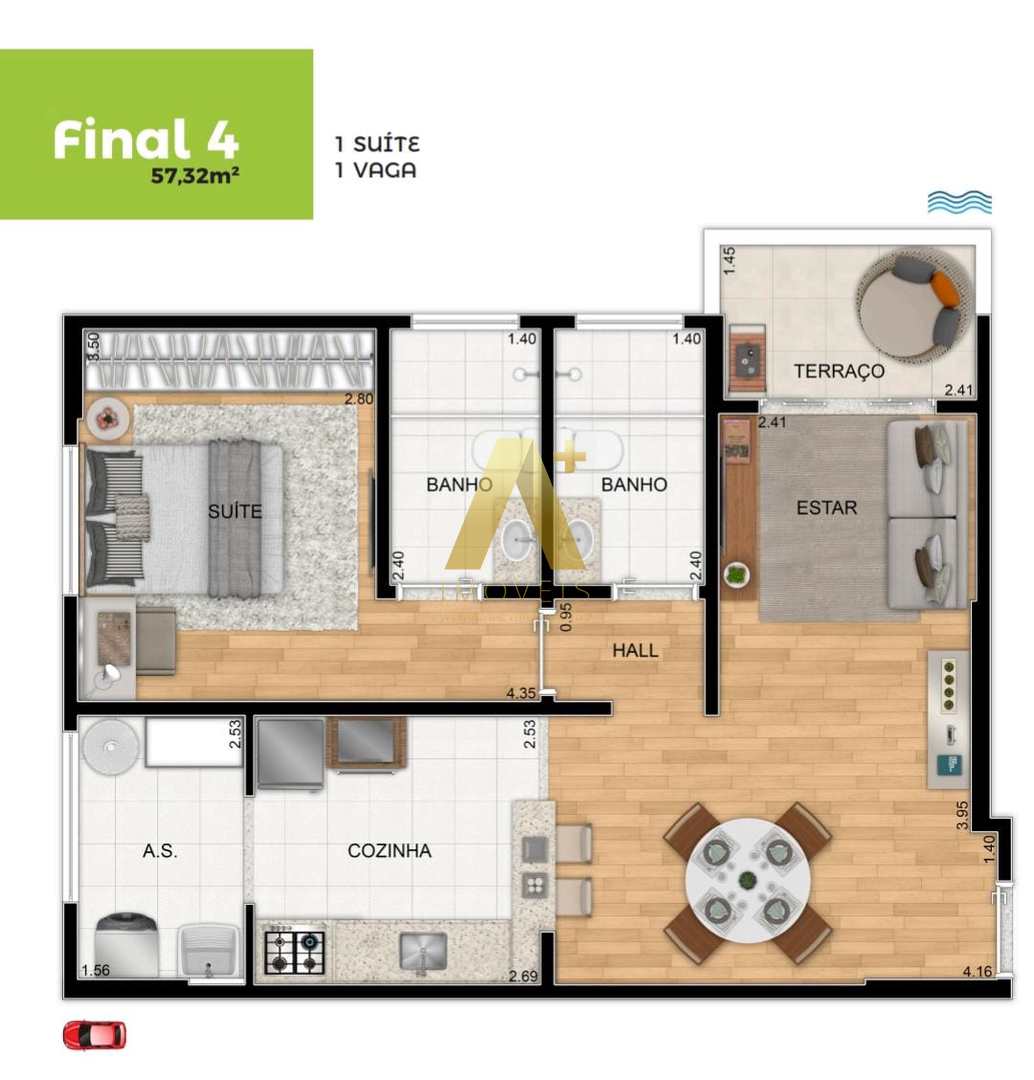 Apartamento à venda com 1 quarto, 77m² - Foto 9