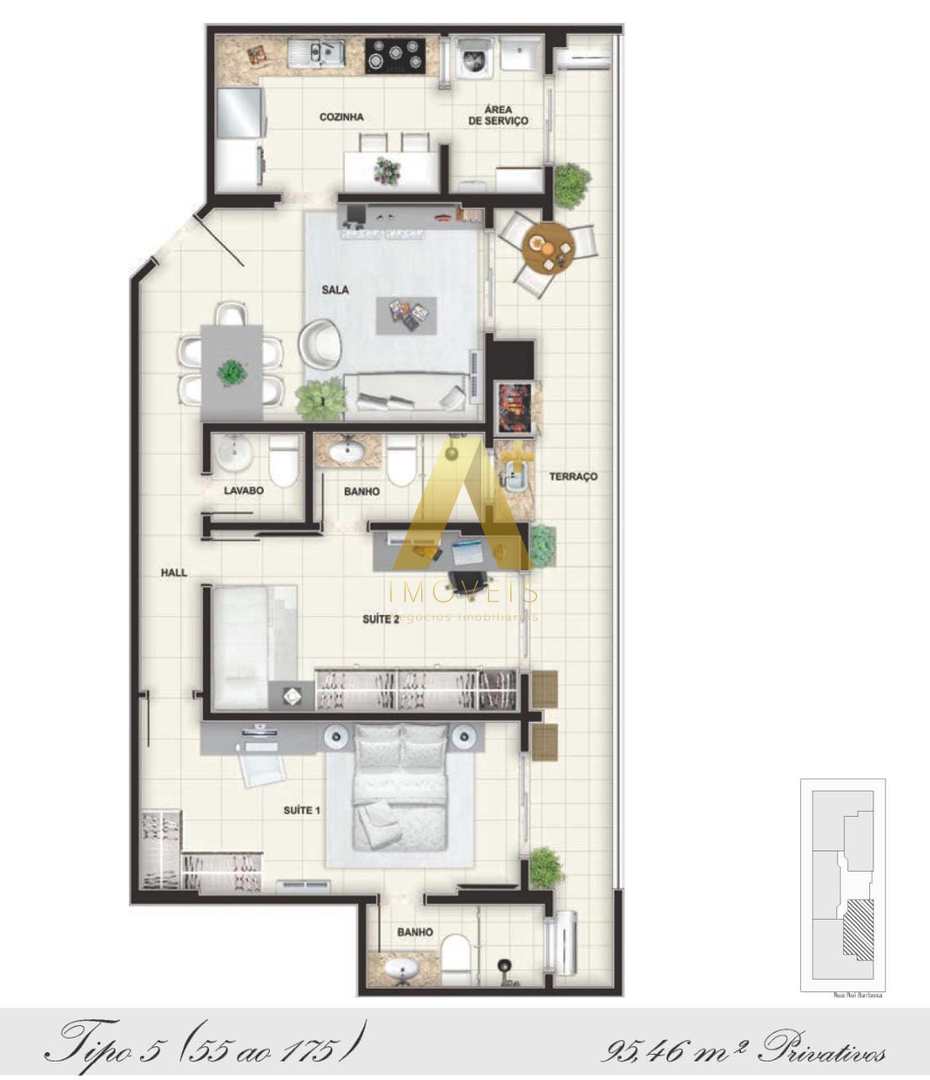 Apartamento à venda com 2 quartos, 95m² - Foto 14