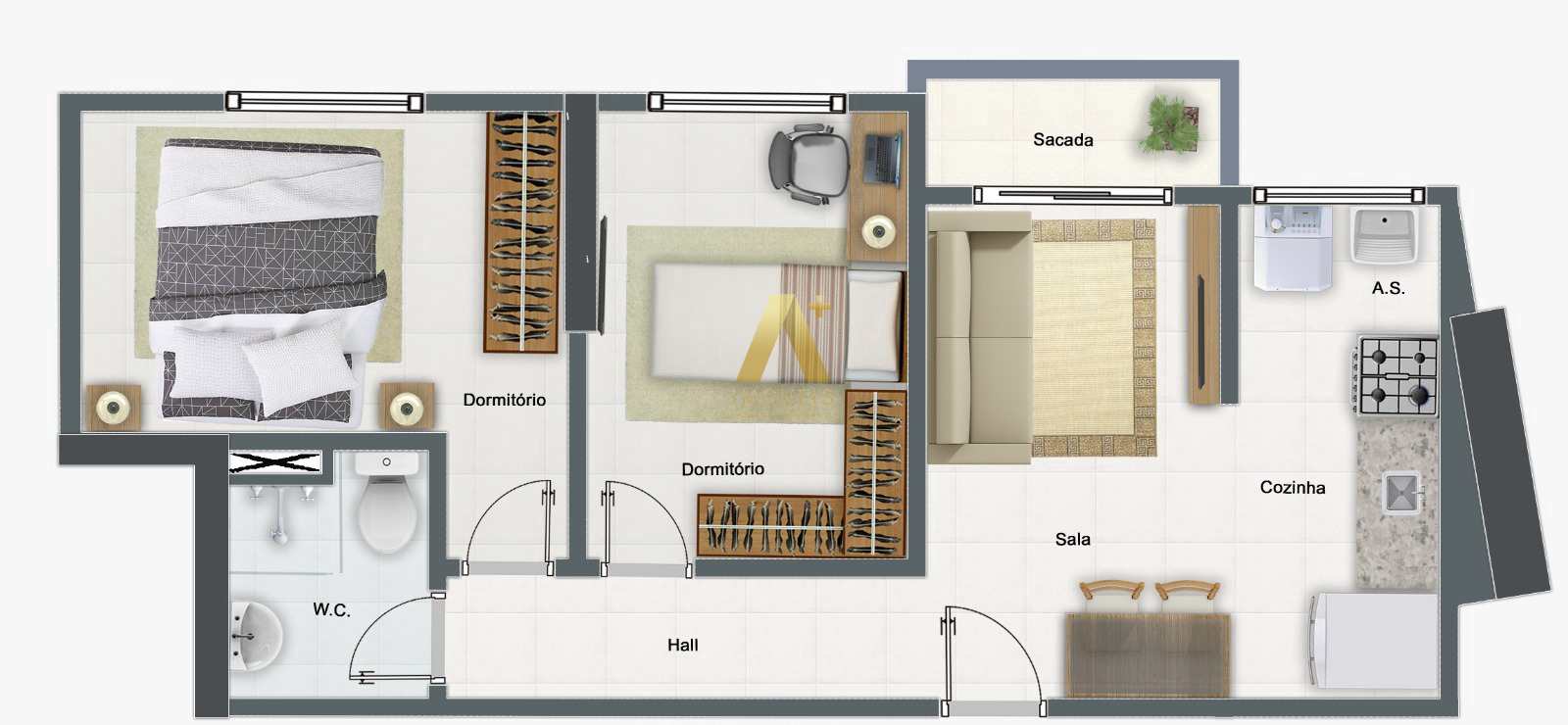 Apartamento à venda com 2 quartos, 46m² - Foto 17