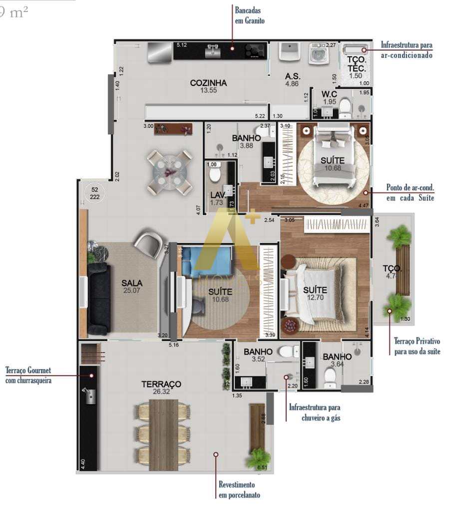 Apartamento à venda com 3 quartos, 139m² - Foto 23