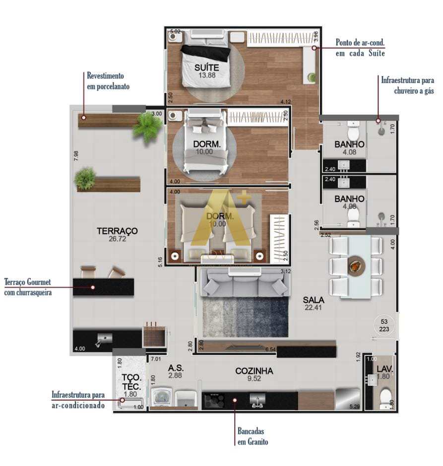 Apartamento à venda com 3 quartos, 120m² - Foto 24