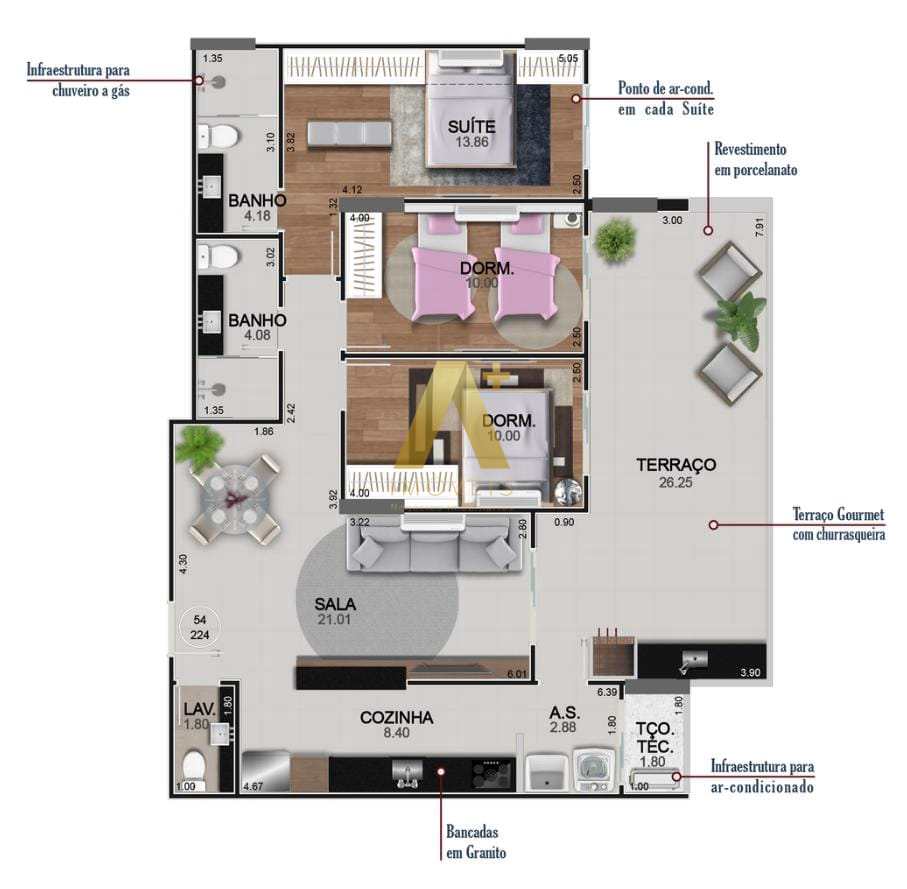 Apartamento à venda com 3 quartos, 117m² - Foto 25