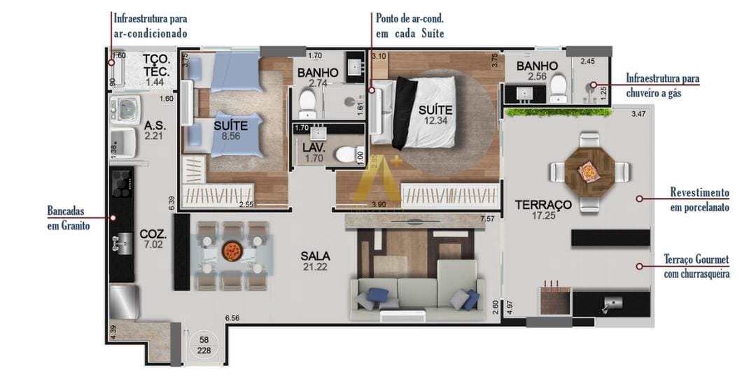 Apartamento à venda com 2 quartos, 88m² - Foto 24