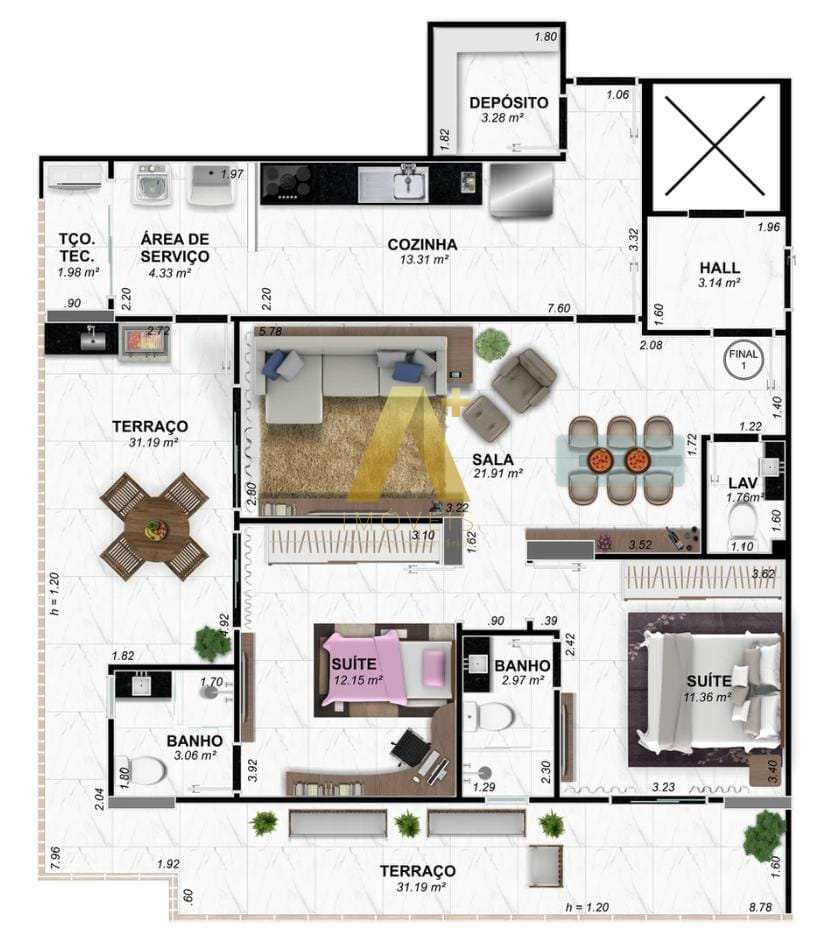 Apartamento à venda com 2 quartos, 119m² - Foto 15