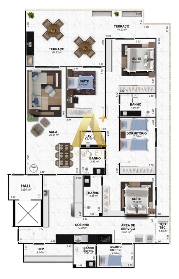 Apartamento à venda com 4 quartos, 182m² - Foto 15