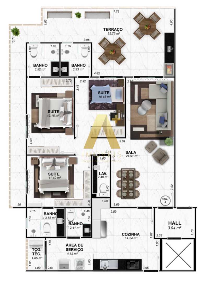 Apartamento à venda com 3 quartos, 145m² - Foto 15