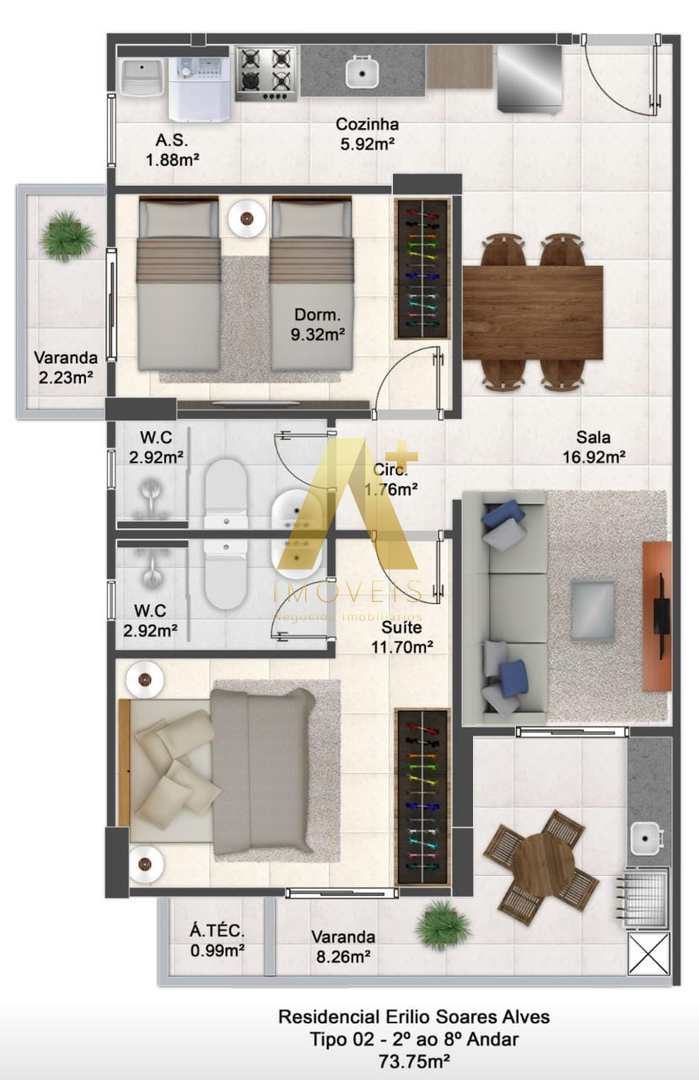 Apartamento à venda com 2 quartos, 80m² - Foto 14