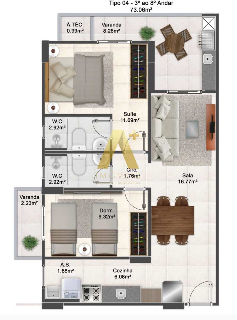 Apartamento à venda com 2 quartos, 73m² - Foto 14