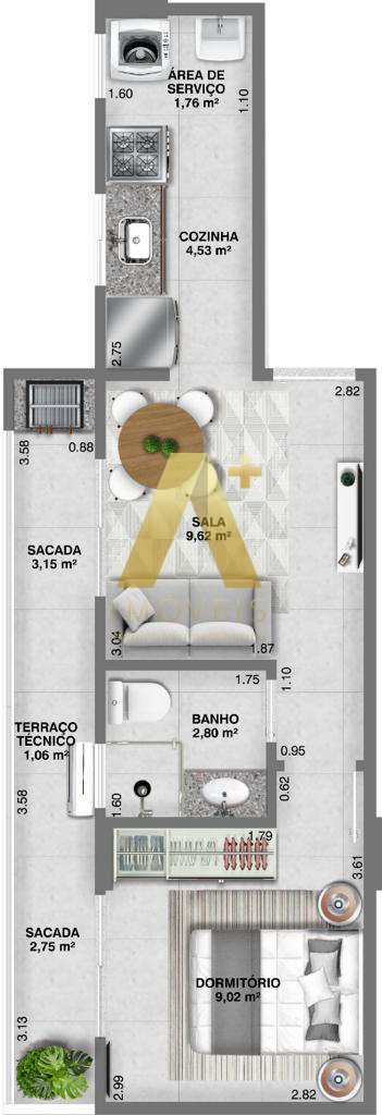 Apartamento à venda com 1 quarto, 39m² - Foto 16