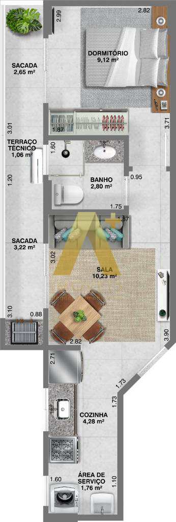 Apartamento à venda com 1 quarto, 39m² - Foto 16